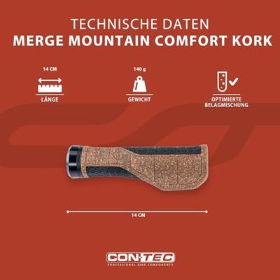 CONTEC handvatten "merge mountain comfort kork" ct grips merge mountain comfort cork, 140mm