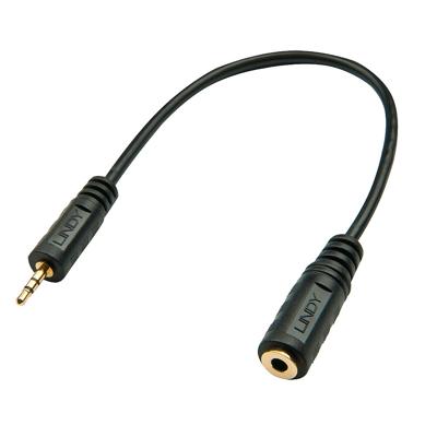 LINDY 35698 Premium Jackplug Audio Adapter [1x Jackplug male 2,5 mm - 1x Jackplug female 3,5 mm] Zwart