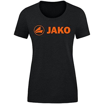 JAKO 6160D T-Shirt Promo Dames - Zwart Gemeleerd/Fluo Oranje - 40