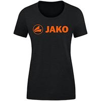 JAKO 6160D T-Shirt Promo Dames - Zwart Gemeleerd/Fluo Oranje - 40 - thumbnail