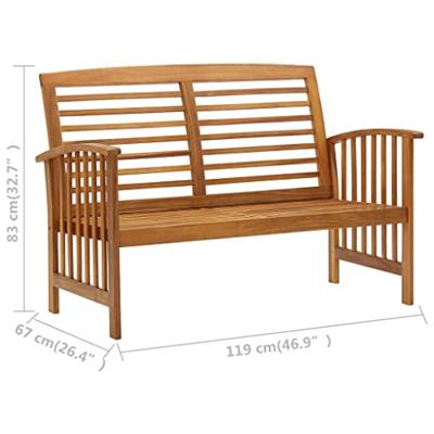 2-delige Loungeset massief acaciahout - thumbnail