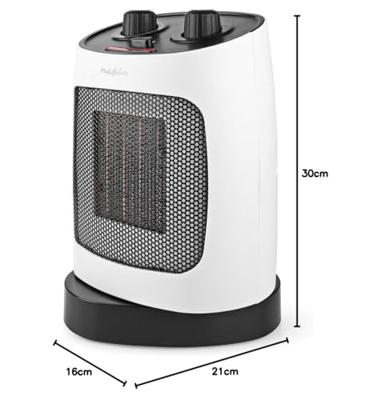 Nedis HTFA19WT Keramische ventilatorkachel 20 m² Wit, Grijs