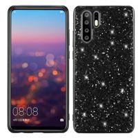 Glitter poeder schokbestendige TPU geval voor Huawei P30 Pro (zwart) - thumbnail