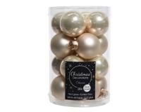 Decoris kerstballen set glas 16st Parel 3,5cm - thumbnail