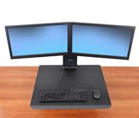 ERGOTRON WorkFit-SR Dual Monitor Sit-Stand Desktop Werkstation zwart tot 61cm 24inch displays tot 11,4 kg. Til tot 58cm - thumbnail