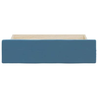 Bedlades 2 st bewerkt hout en fluweel blauw Bedlades 2 st bewerkt hout en fluweel blauw
