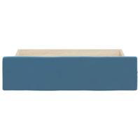 Bedlades 2 st bewerkt hout en fluweel blauw - thumbnail