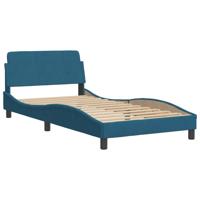 Bed met matras fluweel blauw 140x200 cm - thumbnail
