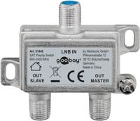 Wentronic 51445 SAT-schakelaar verdeelt/schakelt 1 LNB op 2 SAT-ontvangers Single 1 Stuk zilver - thumbnail