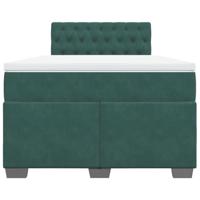 Boxspring met matras fluweel donkergroen 120x190 cm - thumbnail