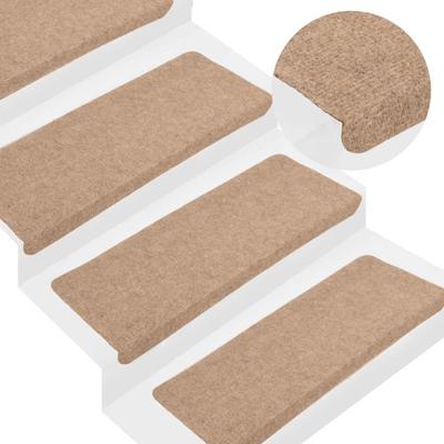 VidaXL Trapmatten zelfklevend 15 st 65x24,5x3,5 cm beige VidaXL Trapmatten zelfklevend 15 st 65x24,5x3,5 cm beige