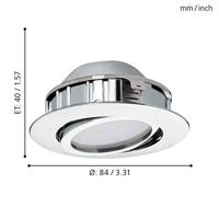 Eglo Led plafondspotPineda Round (3x) 3x6w - 3000K - 8,4cm chroom - 95852 - thumbnail