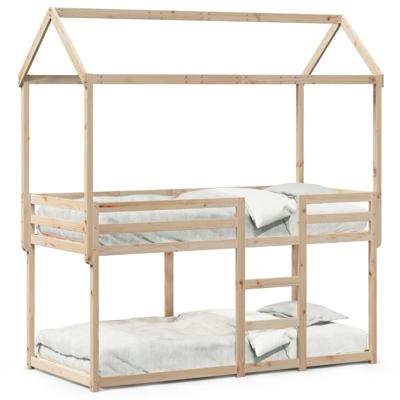 Stapelbedframe zonder matras massief grenenhout 90x200 cm
