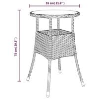 5-delige Bistroset met kussens poly rattan zwart - thumbnail