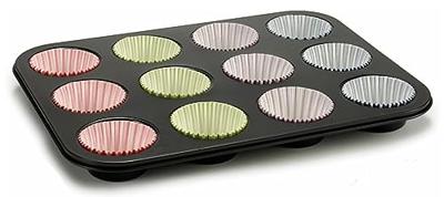 Bakplaat voor Muffins Kinvara Blauw Zwart Rood Groen Paars Multicolour 7 x 7 x 3 cm 35 x 3 x 26,5 cm Ovenschaal (12 Stuks)