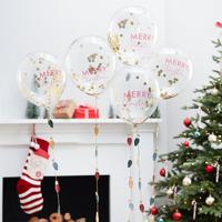 Confetti Ballonnen 'Merry Christmas' (5st) - thumbnail