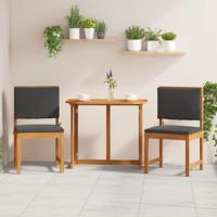 Tuinstoel met kussen 2 pcs Bruin Massief acaciahout - thumbnail