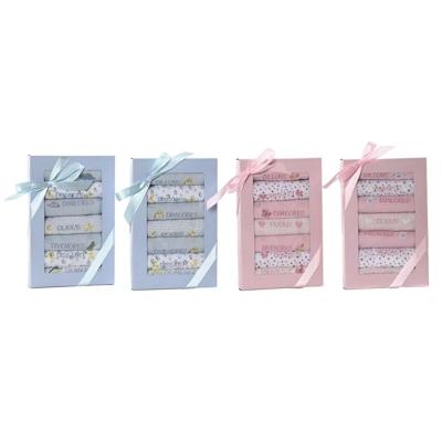 Slabbetjesset Home ESPRIT Roze Hemelsblauw Katoen 19 x 29 x 3 cm (4 Stuks)