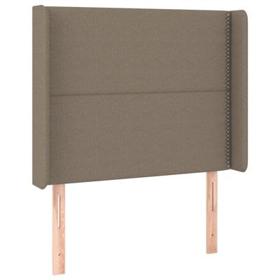 Hoofdbord met randen 103x16x118/128 cm stof taupe - thumbnail