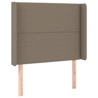 Hoofdbord met randen 183x16x118/128 cm stof taupe - thumbnail