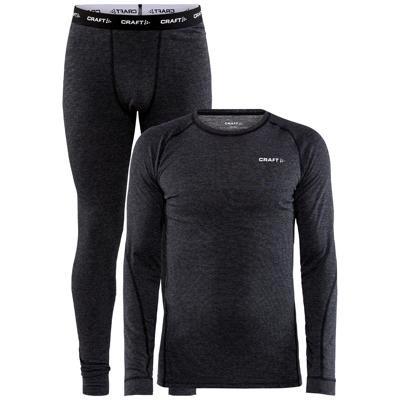 Craft 1909711 Core Wool Merino Set Men - Black Melange - XXL Craft 1909711 Core Wool Merino Set Men - Black Melange - XXL