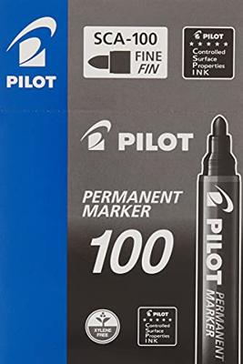 Viltstift pilot sca-100 rond f zwart | 12 stuks