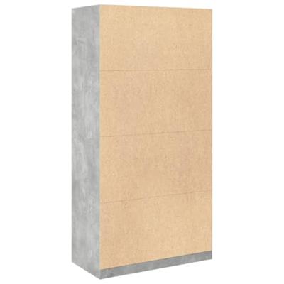 Kledingkast 100x50x200 cm bewerkt hout betongrijs