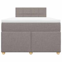 Boxspring met matras stof taupe 120x190 cm - thumbnail