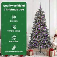VidaXL Kunstkerstboom met 300 led groen 180 cm pvc en plastic en staal - thumbnail