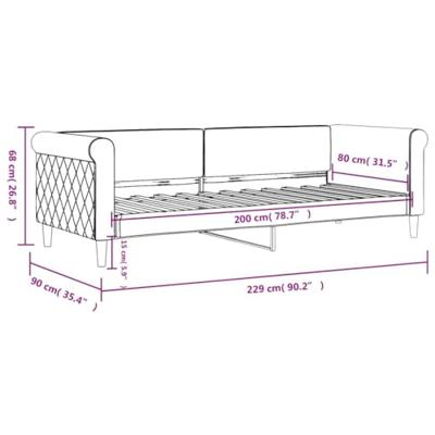 Slaapbank 80x200 cm fluweel donkergrijs
