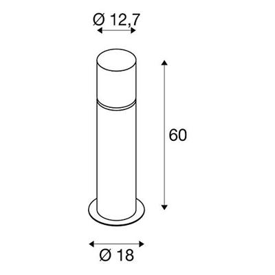 SLV 1001489 ROX ACRYL 60 Staande buitenlamp E27 Zilver