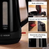 Bosch TWK1M123 waterkoker 1,7 l 2400 W Zwart - thumbnail