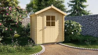 Tuindeco Narcis blokhut 200x200 cm 28 mm vuren grijs geïmpregneerd