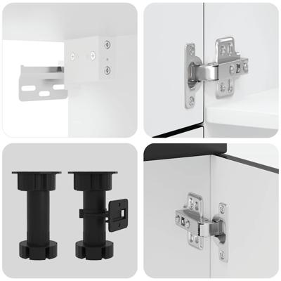 7-delige Keukenkastenset Porto bewerkt hout zwart