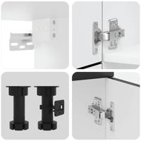 7-delige Keukenkastenset Porto bewerkt hout zwart - thumbnail