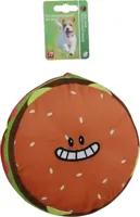 Boon hamburger met smiley pluche hondenspeeltje 18cm - thumbnail