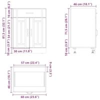 Keuken onderkast Lucca bewerkt hout hoogglans wit - thumbnail
