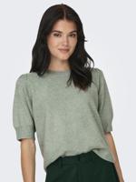 Only Onlrica Life 2/4 Pullover Ex Knt 15318551 Trui Korte Mouw Chinois Green W. Melange - thumbnail