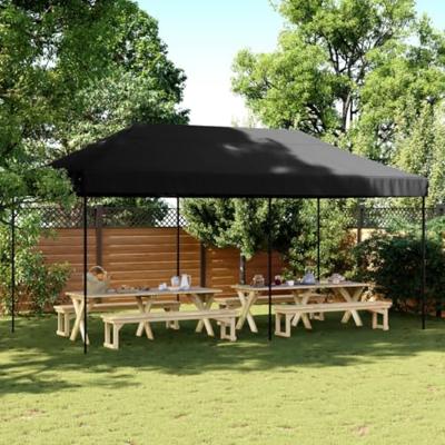Partytent inklapbaar pop-up 580x292x315 cm zwart Partytent inklapbaar pop-up 580x292x315 cm zwart