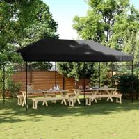 Partytent inklapbaar pop-up 580x292x315 cm zwart - thumbnail