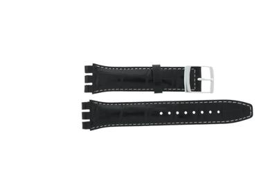 Horlogeband Swatch (alt.) 516431.01.19.C Leder Zwart 19mm Horlogeband Swatch (alt.) 516431.01.19.C Leder Zwart 19mm