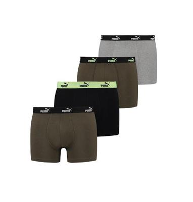 Puma Promo Solid Boxershort 4-Pack Groen Combi - Maat S - Kleur: Groen | Soccerfanshop