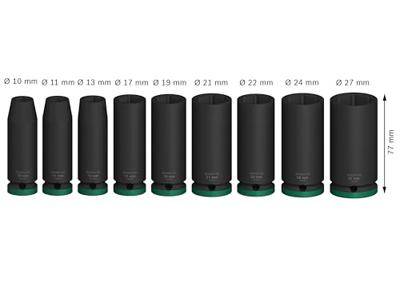 Bosch Professional PRO Impact krachtdoppenset lang 1/2" 9-delig - 2608003040 Bosch Professional PRO Impact krachtdoppenset lang 1/2" 9-delig - 2608003040