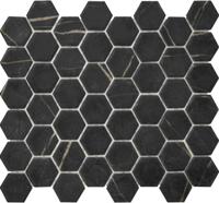 Mozaiek Valencia Hexagon Marmerprint Zwart 4,4x5,0 - thumbnail