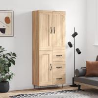 Hoge kast 69,5x34x180 cm bewerkt hout sonoma eikenkleurig - thumbnail