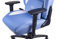 Thermaltake GGC-VCO-LWLWDS-01 gamestoel Gaming leunstoel Gecapitonneerde zitting Blauw, Wit - thumbnail