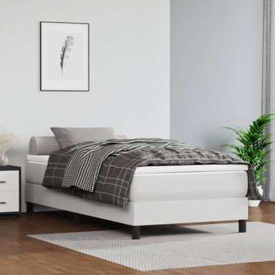 Boxspring met matras kunstleer wit 80x200 cm