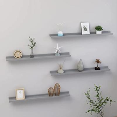 VidaXL Wandschappen 4 st 80x9x3 cm grijs VidaXL Wandschappen 4 st 80x9x3 cm grijs