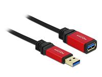 Delock USB-kabel USB 3.2 Gen1 (USB 3.0 / USB 3.1 Gen1) USB-A stekker, USB-A bus 3.00 m Rood, Zwart Vergulde steekcontacten, UL gecertificeerd 105905 - thumbnail