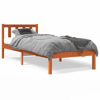 Bedframe zonder matras massief grenenhout wasbruin 100x200 cm Bedframe zonder matras massief grenenhout wasbruin 100x200 cm